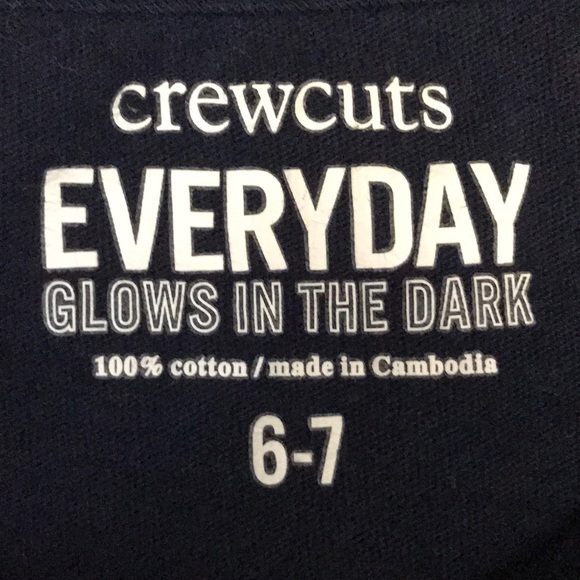 J Crew Crewcuts Navy Skull Graphic Tee Size 6-7 - Picture 3 of 6